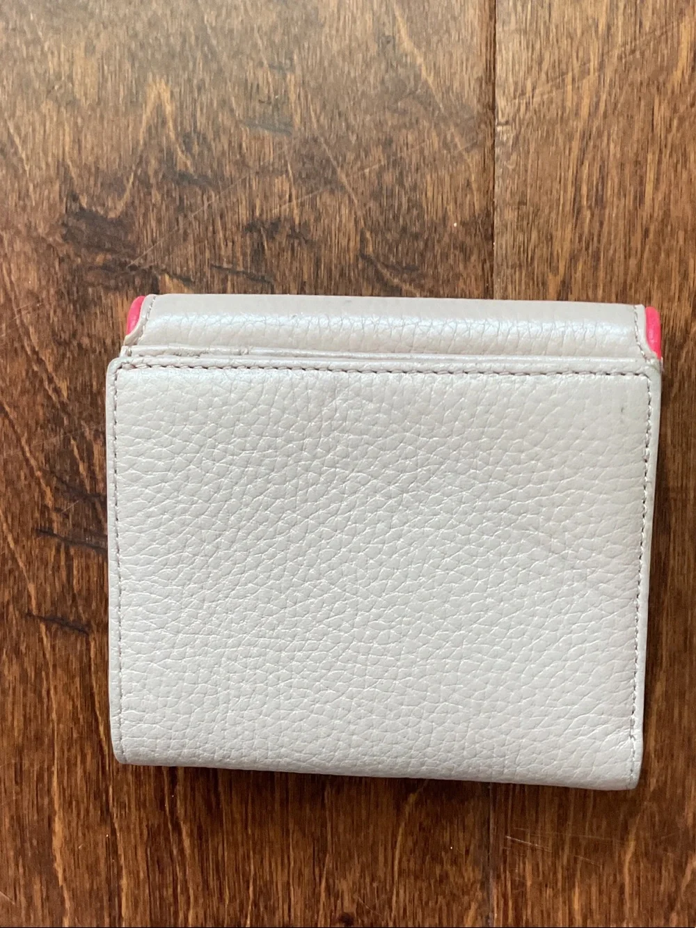 kate spade Light Gray Wallet with Pink Trim